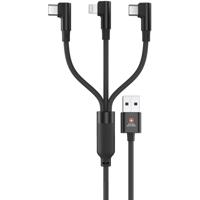Swiss Military USB to 3in1 2M Braided Cable + Data Sync Black | Multi-Functional Cable with Durable Braided Construction