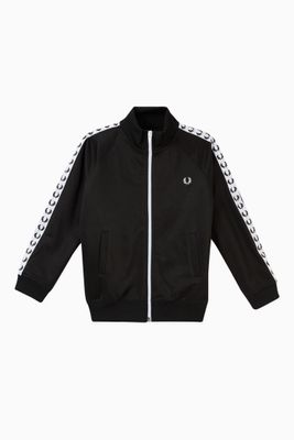 Taped Track Jacket in Cotton Blend Tricot Taped Track Jacket in Cotton Blend Tricot