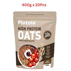 Pintola High Protein Dark Choco Oats  400g (Pack Of 20)