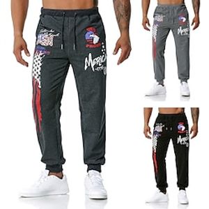Men's Sweatpants Joggers Trousers Pocket Drawstring Elastic Waist Pattern Comfort Breathable Outdoor Daily Going out Fashion Casual Black Light Grey Lightinthebox