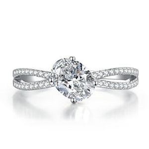 Wedding Ring Wedding Classic Silver Yellow Rosy Pink S925 Sterling Silver Precious Stylish Korean 1PC Zircon Lightinthebox