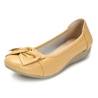 Big Size Bowknot Pure Color Slip On Flat Casual Shoes