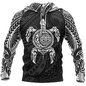 Men's Pullover Hoodie Sweatshirt Black Hooded Graphic Prints Turtle Print Daily Sports 3D Print Basic Streetwear Designer Spring   Fall Clothing Apparel Hoodies Sweatshirts  Long Sleeve Lightinthebox