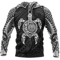 Men's Pullover Hoodie Sweatshirt Black Hooded Graphic Prints Turtle Print Daily Sports 3D Print Basic Streetwear Designer Spring   Fall Clothing Apparel Hoodies Sweatshirts  Long Sleeve Lightinthebox - thumbnail