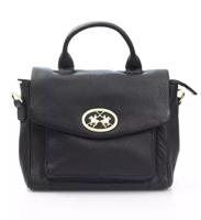 La Martina Elegant Black Leather Crossbody Bag (LA-22969)