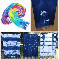 2PCS Tie Dyed Scarf White Cotton and Linen Silk Scarf Long Shawl Scarf Tie Dyed Material DIY 68190CM Lightinthebox