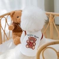 Dog Cat Shirt / T-Shirt Cartoon Fashion Cute Holiday Casual / Daily Dog Clothes Puppy Clothes Dog Outfits Soft White Costume for Girl and Boy Dog Cloth XS S M L XL 2XL miniinthebox - thumbnail