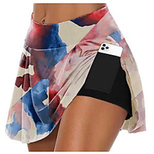 21Grams Women's High Waist Athletic Skort Running Skirt 2 in 1 Running Shorts with Built In Shorts Athletic Bottoms 2 in 1 Side Pockets Summer Fitness Gym Workout Running Training Exercise Quick Dry Lightinthebox