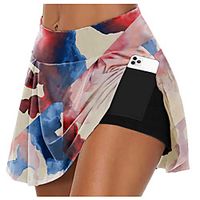 21Grams Women's High Waist Athletic Skort Running Skirt 2 in 1 Running Shorts with Built In Shorts Athletic Bottoms 2 in 1 Side Pockets Summer Fitness Gym Workout Running Training Exercise Quick Dry Lightinthebox - thumbnail