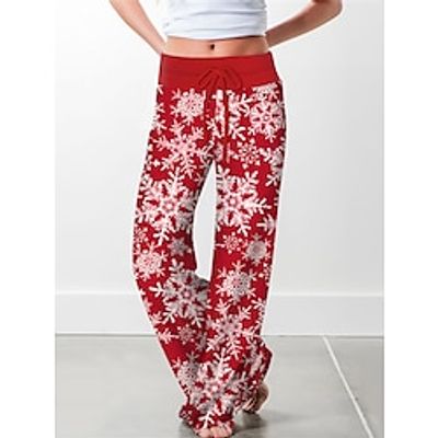 Women's Loungewear Pants Snowflake Casual Comfort Soft Home Christmas Daily Cotton Blend Breathable Pant Fall Winter Red Lightinthebox Women's Loungewear Pants Snowflake Casual Comfort Soft Home Christmas Daily Cotton Blend Breathable Pant Fall Winter Red Lightinthebox