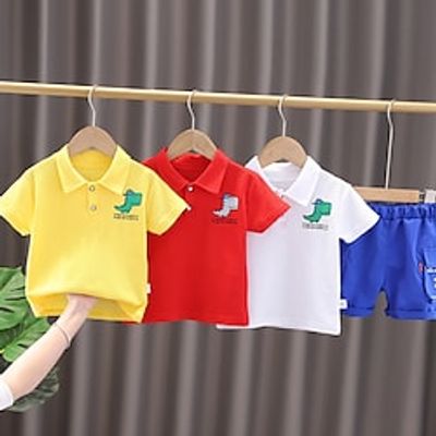 Kids Boys Polo Shirt Shorts Clothing Set 2 Pieces Short Sleeve White Red Yellow Cartoon Crocodile Letter Ruched Print Street Outdoor Active Daily Regular 1-5 Years miniinthebox Kids Boys Polo Shirt Shorts Clothing Set 2 Pieces Short Sleeve White Red Yellow Cartoon Crocodile Letter Ruched Print Street Outdoor Active Daily Regular 1-5 Years miniinthebox