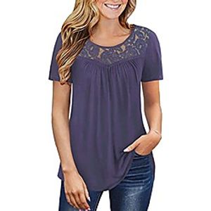 summer tops for women 2021,tops for women, women's casual summer o-neck t-shirt dragonfly print blouse short sleeve shirt tunic top for girls summer tops purple Lightinthebox