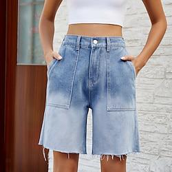 Women's Shorts Denim Plain Blue Casual Daily Short Going out Weekend Summer Lightinthebox