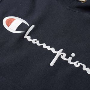 Reverse Weave Script Logo Hoody Navy