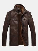 Faux Leather Inside Fleece Jacket