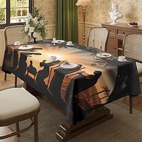 Nativity of Jesus Christmas Tablecloth Rectangular, Waterproof and Oil-proof Table Cloth, Winter Christmas Decor Table Cover for Dining, Patry, Family Lightinthebox - thumbnail