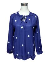 Casual Polka Dot V-Neck Long Sleeve Chiffon Blouse