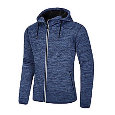 Men's Long Sleeve Running Jacket Hoodie Jacket Full Zip Jacket Top Athletic Athleisure Quick Dry Moisture Wicking Breathable Fitness Gym Workout Running Active Training Exercise Sportswear Solid Lightinthebox