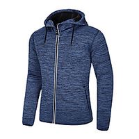 Men's Long Sleeve Running Jacket Hoodie Jacket Full Zip Jacket Top Athletic Athleisure Quick Dry Moisture Wicking Breathable Fitness Gym Workout Running Active Training Exercise Sportswear Solid Lightinthebox - thumbnail