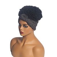 shiny headscarf wig headgear new headscarf wig cover africa small curly hair wig headgear Lightinthebox - thumbnail