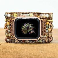 1PC Smart Watch Band Compatible with Apple iWatch Apple Watch Ultra 49mm Series 87654321  SE Decorative Rings Loops for iWatch Smartwatch Strap Wristband Fabric Beaded Handmade Adjustable Lightinthebox - thumbnail