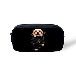 Unisex Bags Polyester Pencil Cases Zipper Cartoon Cat Floral Print Daily Office  Career 3D Print White Black Lightinthebox