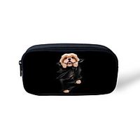 Unisex Bags Polyester Pencil Cases Zipper Cartoon Cat Floral Print Daily Office  Career 3D Print White Black Lightinthebox - thumbnail