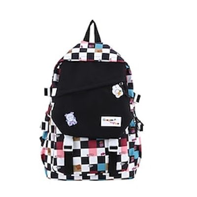 Women's School Bag Functional Backpack Oxford Cloth Solid Color Large Capacity Waterproof Zipper School Daily Blue Black Purple Pink Lightinthebox