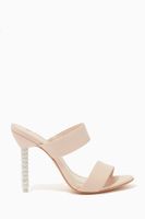 Rosalind Crystal Heel Leather Mules Rosalind Crystal Heel Leather Mules