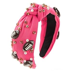 FOOTBALL Baroque Rugby Headband Internet Celebrity Fashionable And Sporty Style Wide Edge Knotted Beaded Headband Hair Accessories Lightinthebox