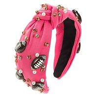FOOTBALL Baroque Rugby Headband Internet Celebrity Fashionable And Sporty Style Wide Edge Knotted Beaded Headband Hair Accessories Lightinthebox - thumbnail