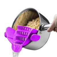 Multipurpose Silicone Funnel Pot Bowl Wide Mouth Strainer Noodles Pasta Filter Rice Washing Colander