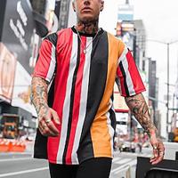 Men's T shirt Tee Tee Short Sleeve Shirt Tee Top Stripes Crew Neck Street Vacation Short Sleeve Clothing Apparel Fashion Designer Basic Lightinthebox