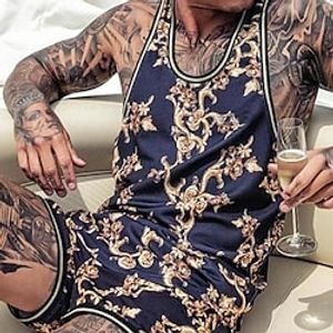 Men's Tank Shorts and T Shirt Set T-Shirt Outfits Graphic abstract Crew Neck Clothing Apparel 3D Print Outdoor Daily Sleeveless 2 Piece Print 2pcs Lightweight Casual Comfortable Lightinthebox
