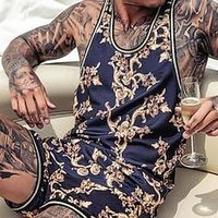 Men's Tank Shorts and T Shirt Set T-Shirt Outfits Graphic abstract Crew Neck Clothing Apparel 3D Print Outdoor Daily Sleeveless 2 Piece Print 2pcs Lightweight Casual Comfortable Lightinthebox - thumbnail