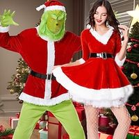Santa Claus Mrs.Claus Grinch Santa Suits Cosplay Costumes Matching Family  Couples Men's Women's Cosplay Costume Family Matching Outfits Christmas Christmas Masquerade Christmas Eve Adults' Party Lightinthebox - thumbnail