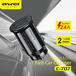 AWEI 12 W Output Power USB Car USB Charger Socket Portable Charger For iPad Cellphone Lightinthebox