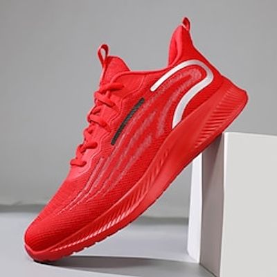 Men's Sneakers Flyknit Shoes Walking Casual Daily Knit Tissage Volant Comfortable Booties  Ankle Boots Loafer Black and White Red Brown Black Spring Fall Lightinthebox