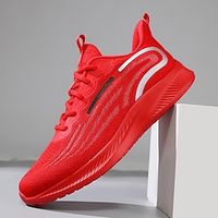 Men's Sneakers Flyknit Shoes Walking Casual Daily Knit Tissage Volant Comfortable Booties  Ankle Boots Loafer Black and White Red Brown Black Spring Fall Lightinthebox - thumbnail