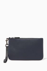 Blocking Leather & Signature Canvas Phone Pouch