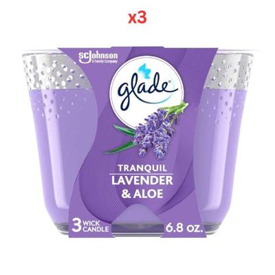 Glade Tranquil Lavender & Aloe Candle 193G Pack Of 3 Glade Tranquil Lavender & Aloe Candle 193G Pack Of 3