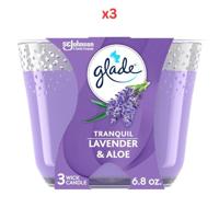Glade Tranquil Lavender & Aloe Candle 193G Pack Of 3
