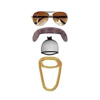 Disco 60s 70s 80s Set Rock Star Cool Outfits Golden for Teens and Adult Costume Dress Up Accessories Halloween Christmas Birthday Party Lightinthebox - thumbnail