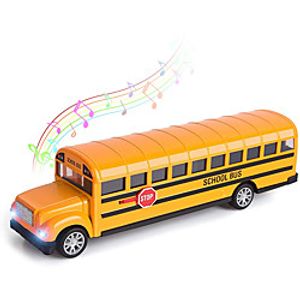 School Bus Toy for Toddlers, 8.5 inch Die Cast Pull Back Cars Yellow Bus Play Vehicles with Sounds and Light miniinthebox