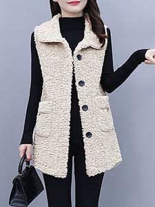 Lamb Velvet Mid-Length Vest Jacket