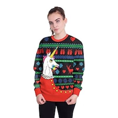 Christmas Santa Claus Ugly Christmas Sweater  Sweatshirt Hoodie Print Graphic Hoodie For Men's Women's Unisex Adults' 3D Print 100% Polyester Party Lightinthebox
