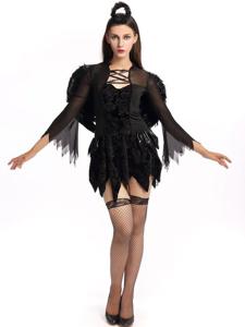 Halloween Fallen Angel Outfit Women Sexy Gothic Role Play Fancy Costume