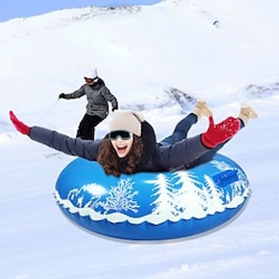 Winter Snow Tube 48 inch, Inflatable Snow Sled for Kids and Adults, Heavy Duty Thickened Double Bottom with Sturdy Handles for Winter Outdoor Sport Lightinthebox Winter Snow Tube 48 inch, Inflatable Snow Sled for Kids and Adults, Heavy Duty Thickened Double Bottom with Sturdy Handles for Winter Outdoor Sport Lightinthebox