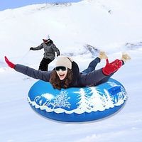 Winter Snow Tube 48 inch, Inflatable Snow Sled for Kids and Adults, Heavy Duty Thickened Double Bottom with Sturdy Handles for Winter Outdoor Sport Lightinthebox - thumbnail