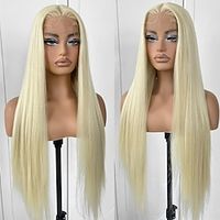 Silk Straight Lace Front Wig Blonde 613 Synthetic Wigs White Pre Plucked With Baby Hair Natural HairLine Lace Front Daily Wig For Black Women Lightinthebox - thumbnail